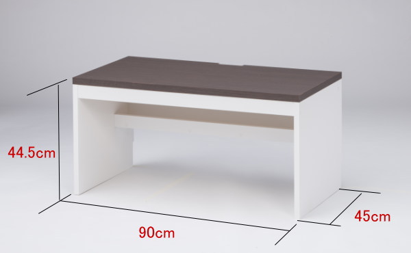 シンプル 薄型 パソコンデスク ロータイプ 幅90cm 奥行45cm 高さ44.5cm